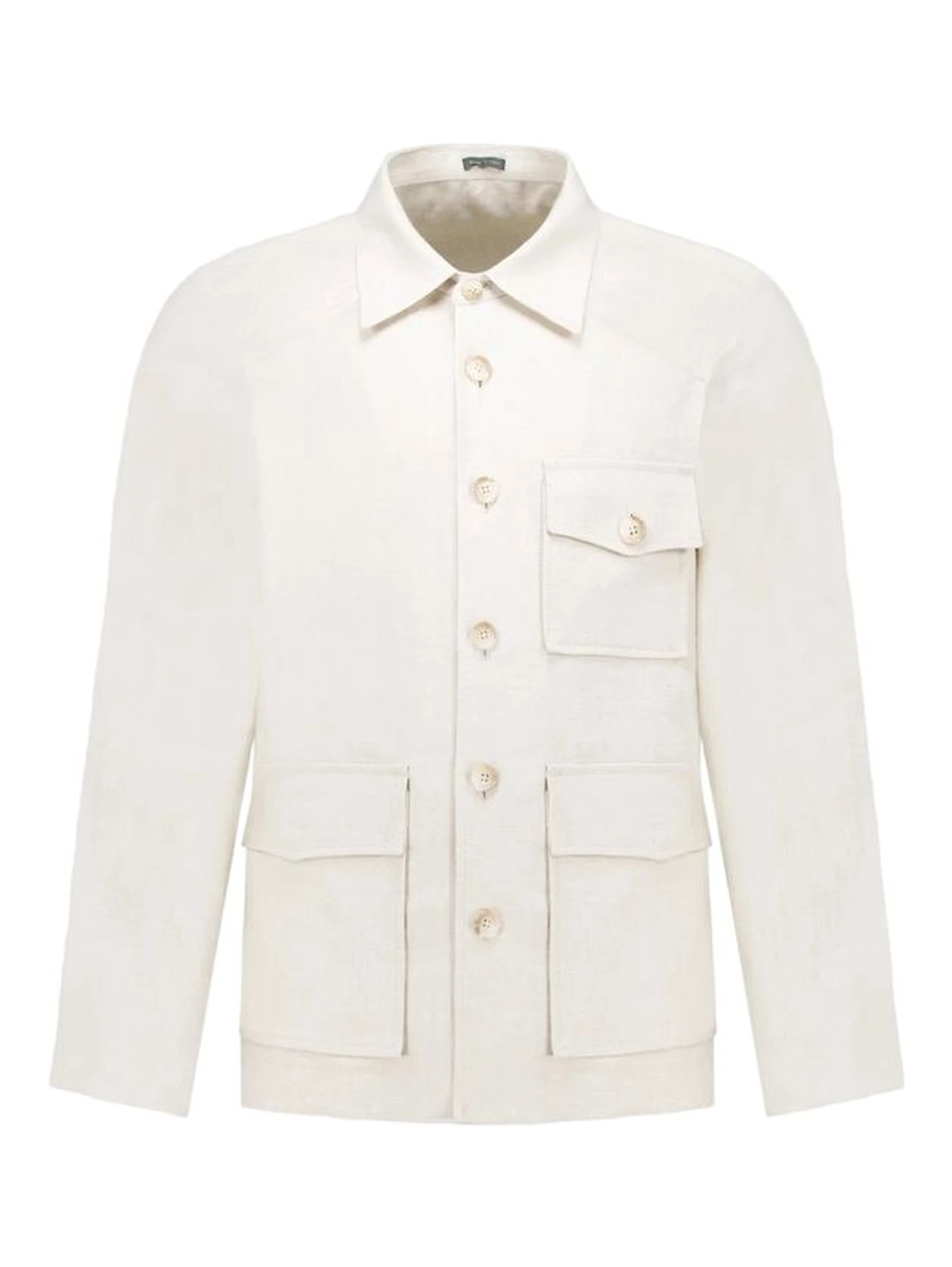 Beige Linen Full-Length Jacket