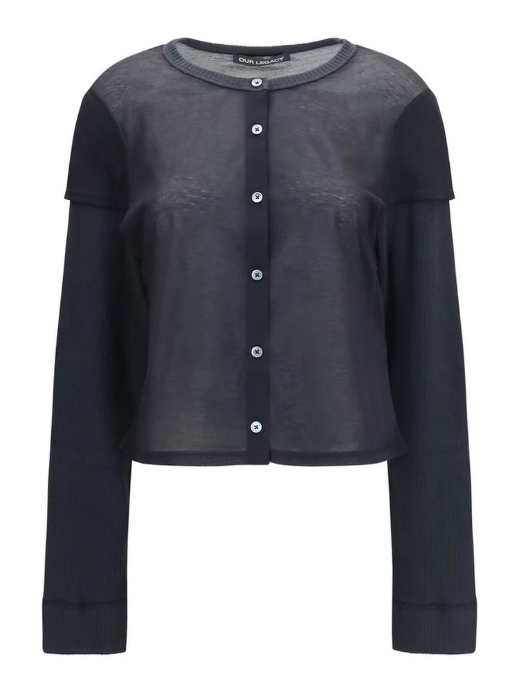 Black Cotton Cardigan