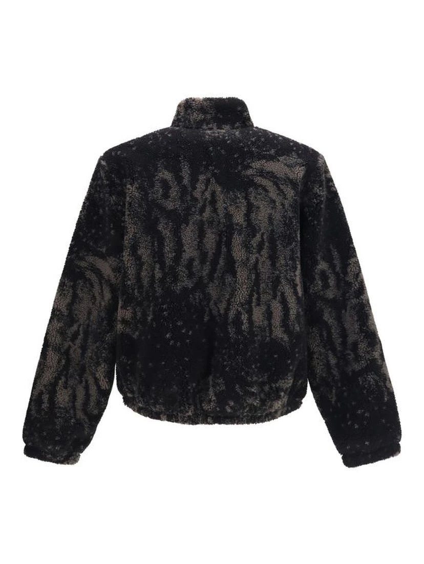 Brown Polyester Full-Length Jacket