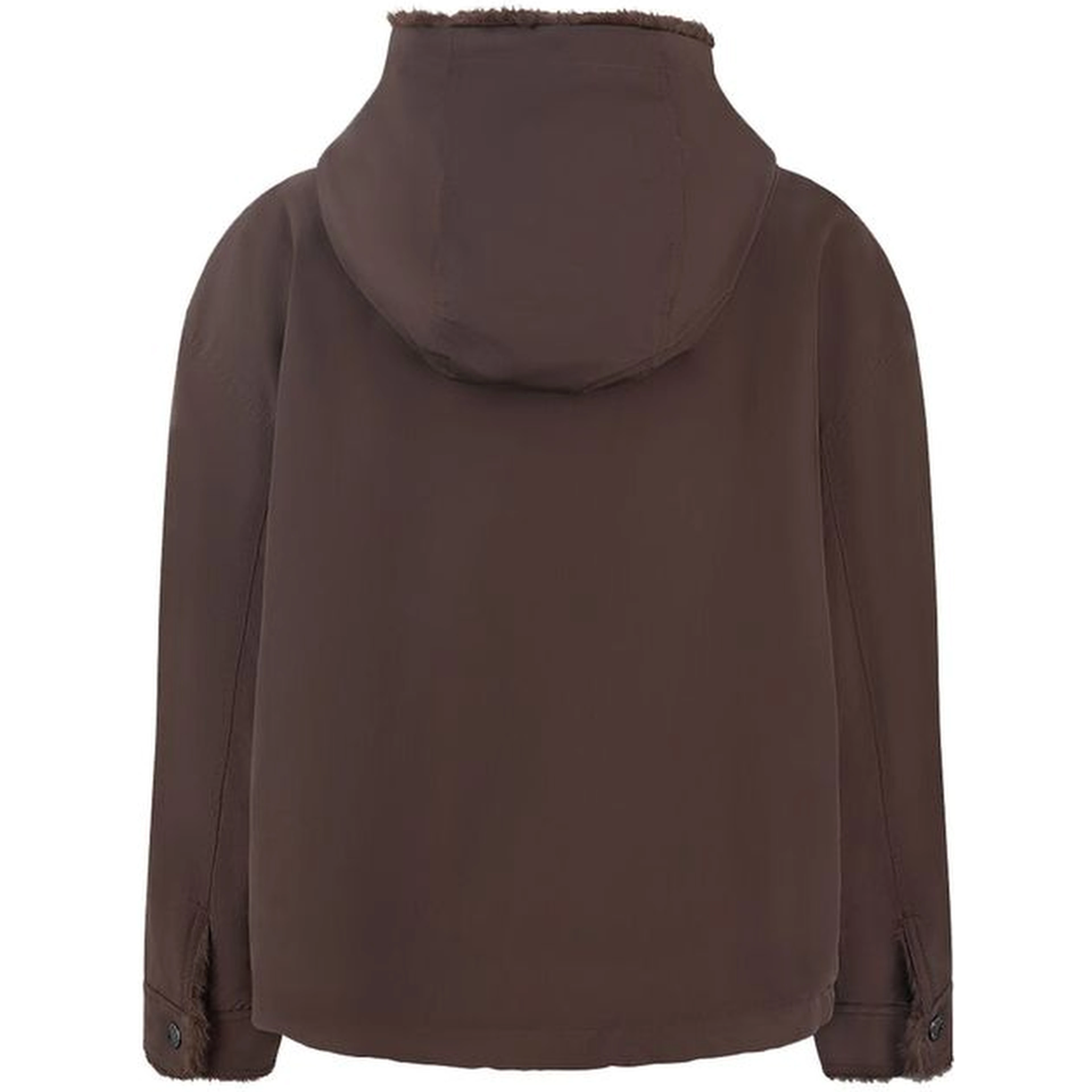 Brown Cotton Full-Length Jacket