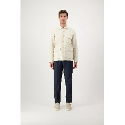 Beige Linen Full-Length Jacket