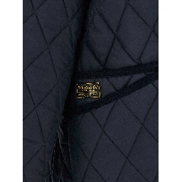 Blue Polyester Full-Length Jacket