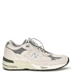 Gray Suede Leather Athletic Sneakers