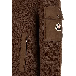 Brown Polyamide Cardigan