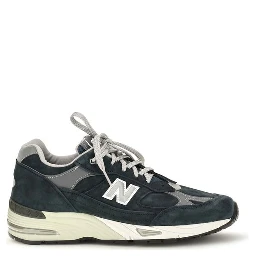 Blue Suede Leather Athletic Sneakers