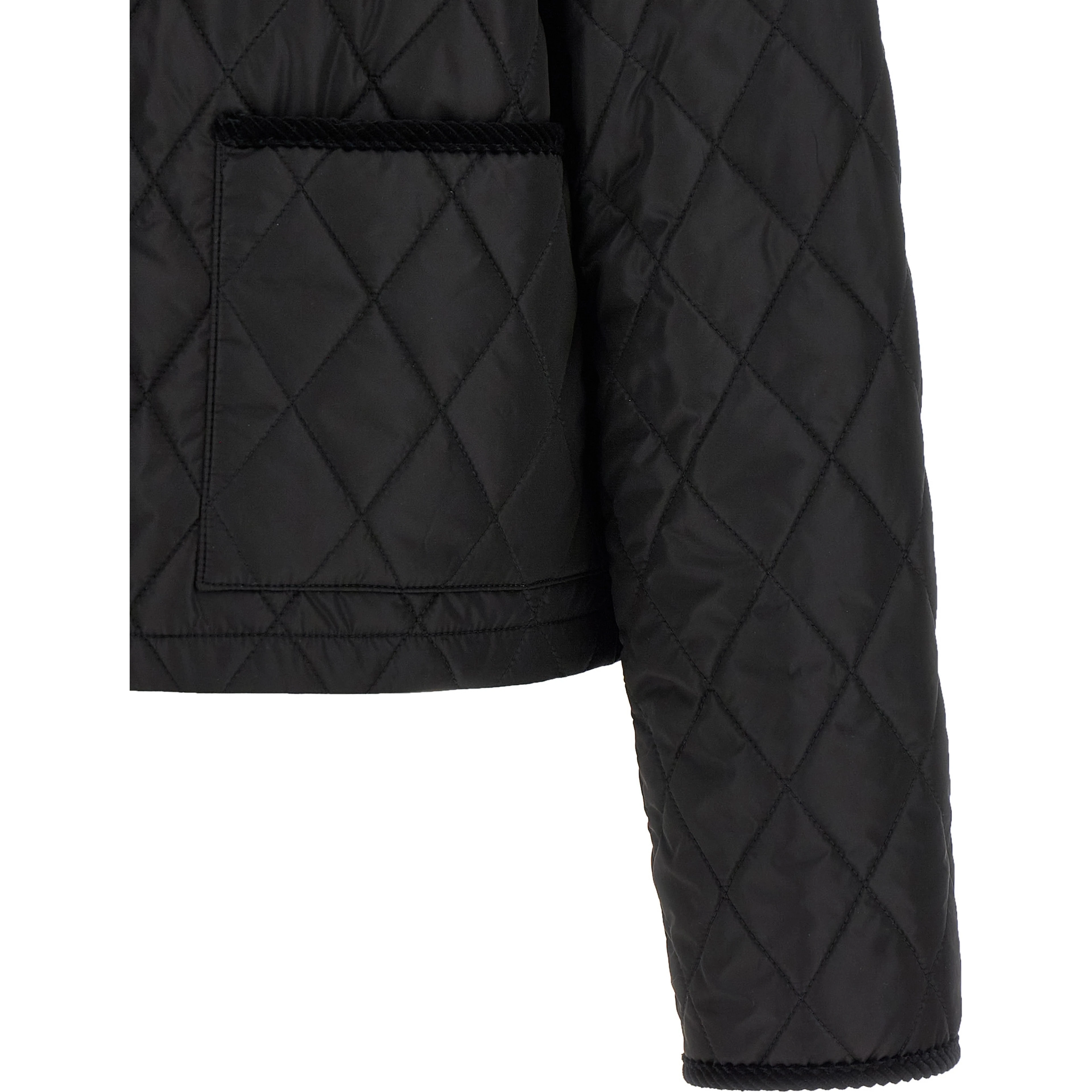 Black Polyamide Full-Length Jacket