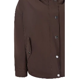 Brown Cotton Full-Length Jacket