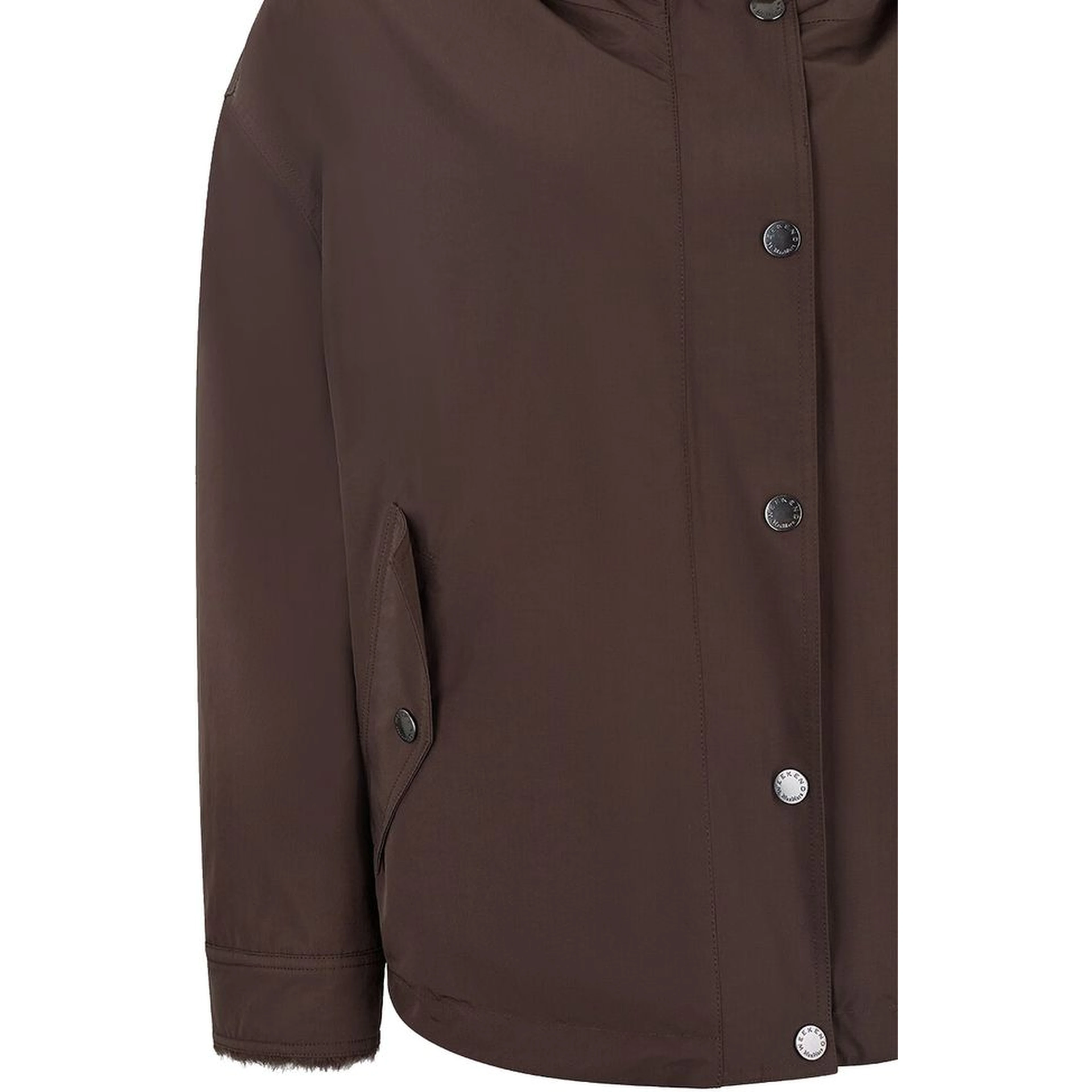 Brown Cotton Full-Length Jacket