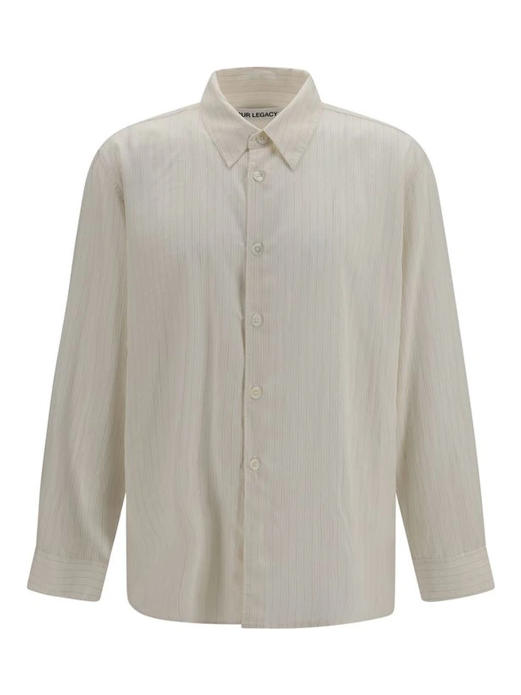 Beige Lyocell Pattern Shirt