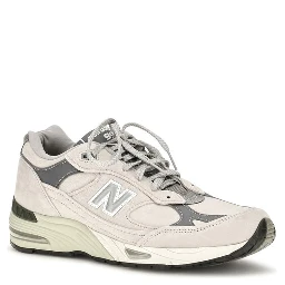 Gray Suede Leather Athletic Sneakers