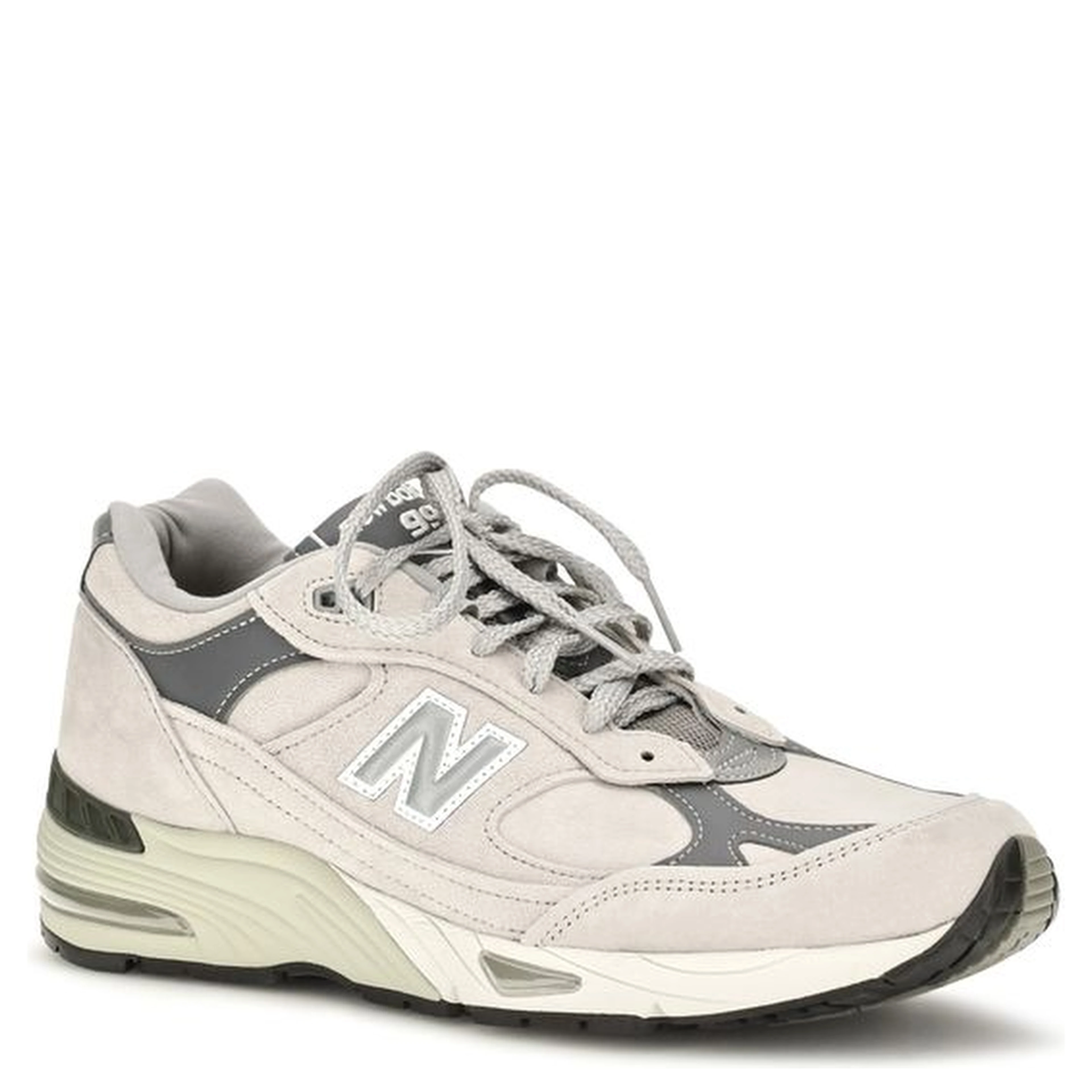 Gray Suede Leather Athletic Sneakers