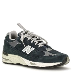 Blue Suede Leather Athletic Sneakers