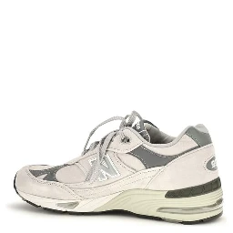 Gray Suede Leather Athletic Sneakers