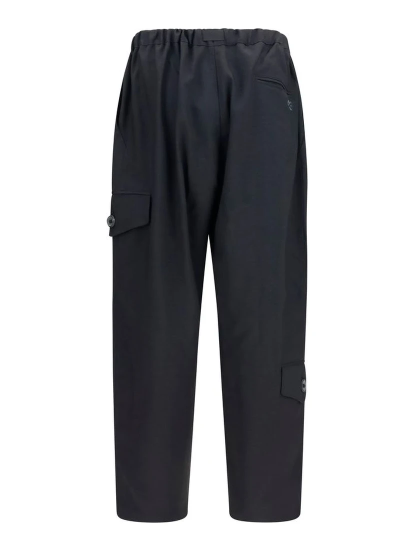 Black Polyester Athletic Pants