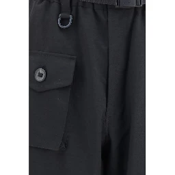 Black Polyester Athletic Pants