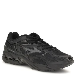 Black Fabric Athletic Sneakers