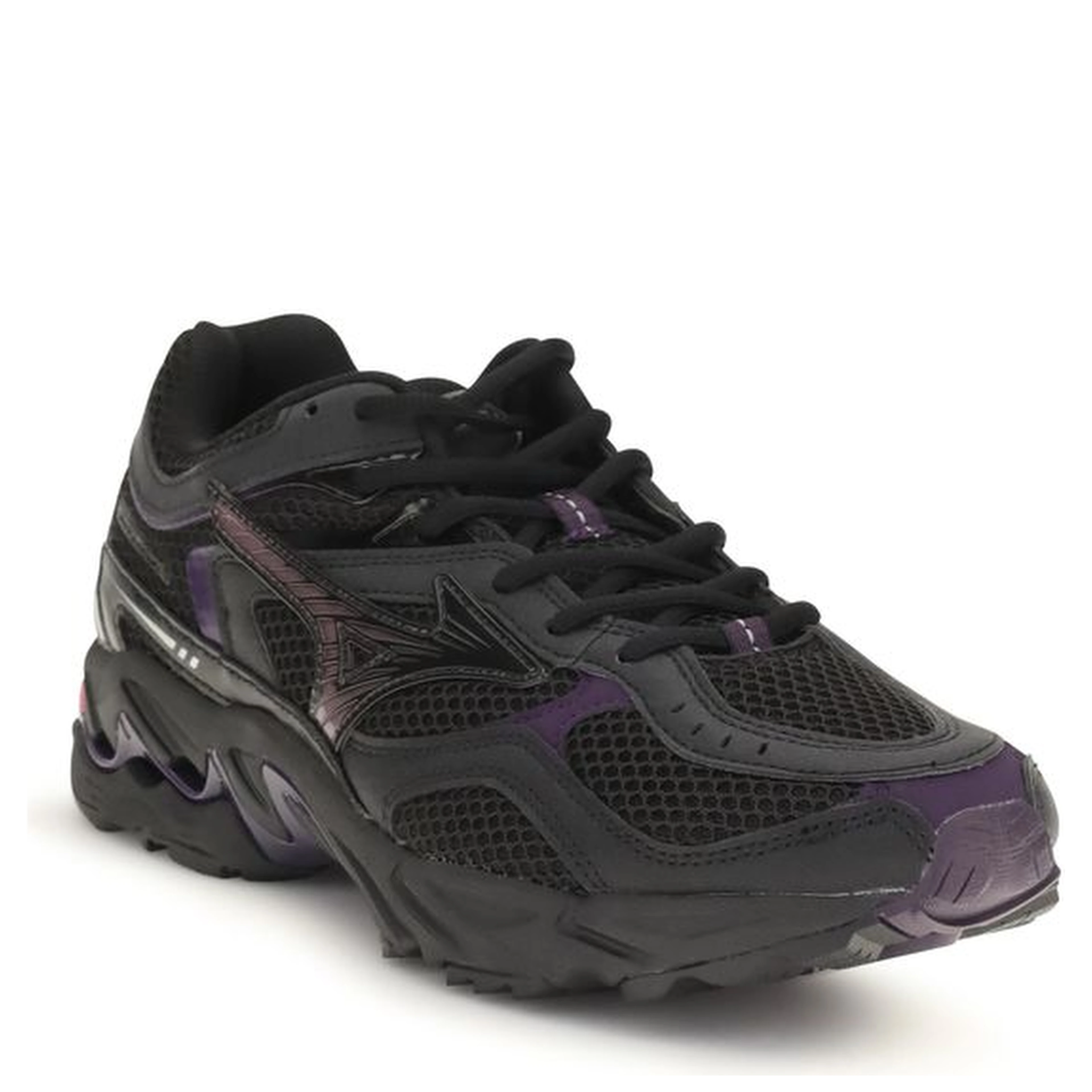 Black Fabric Athletic Sneakers
