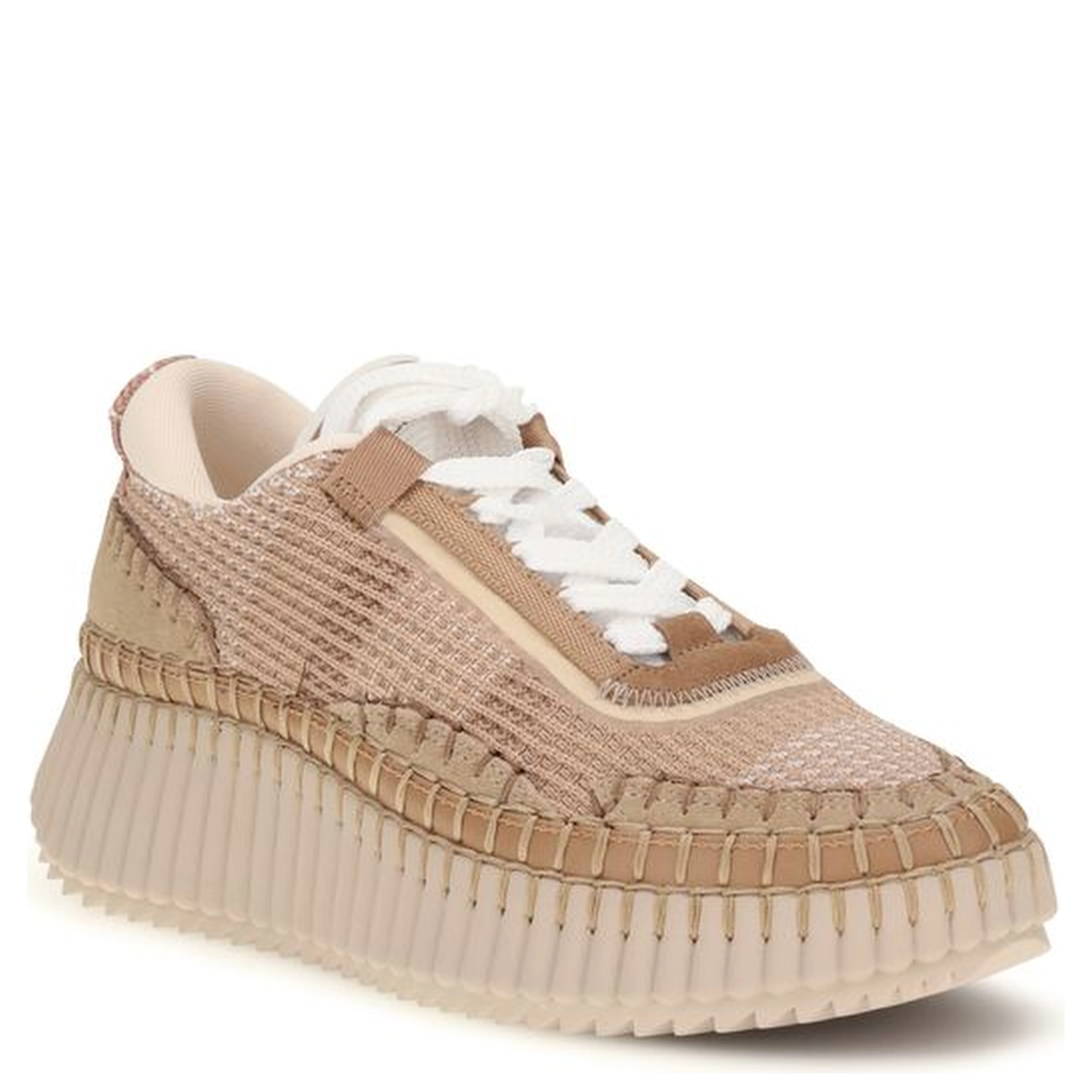 Beige Nylon Athletic Sneakers