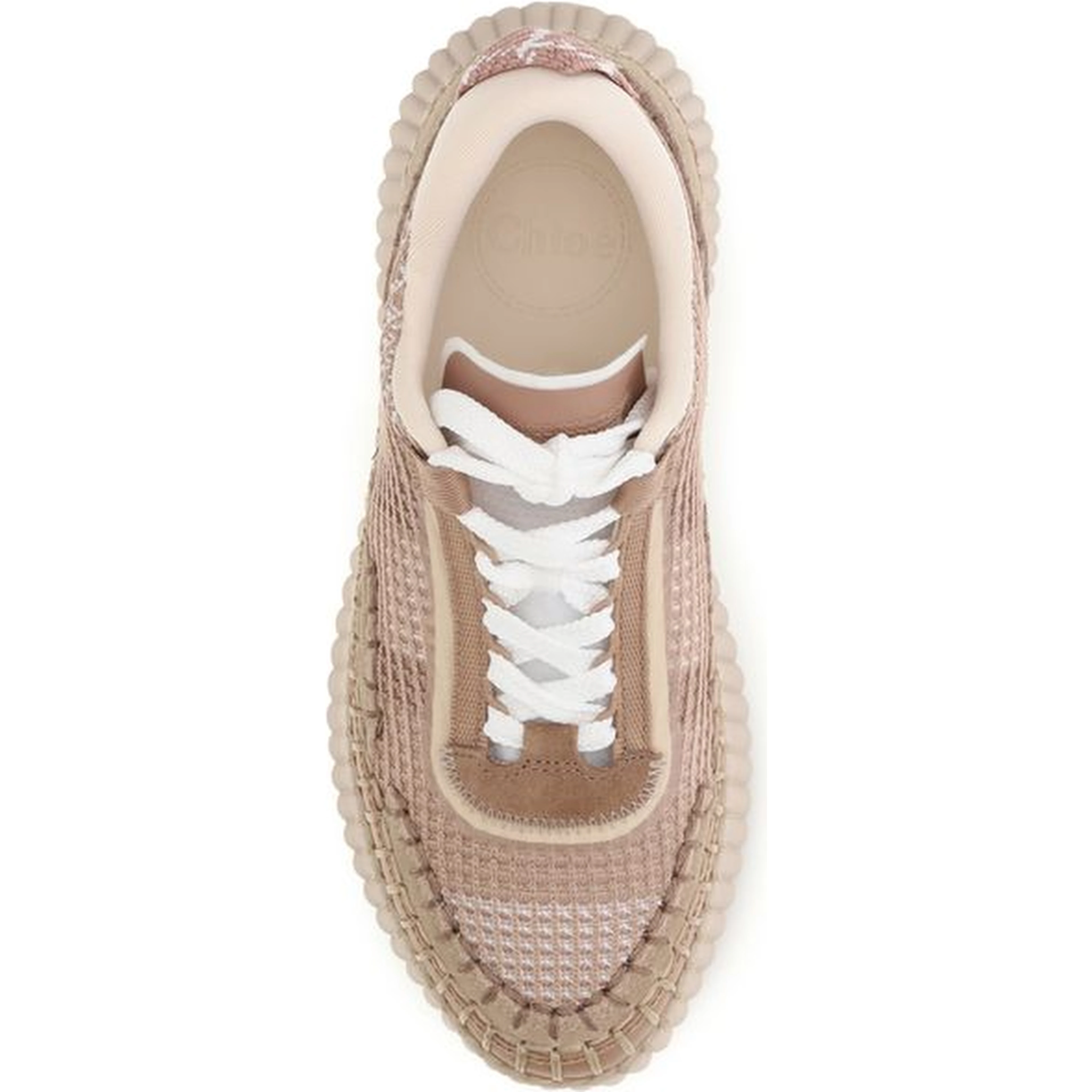 Beige Nylon Athletic Sneakers