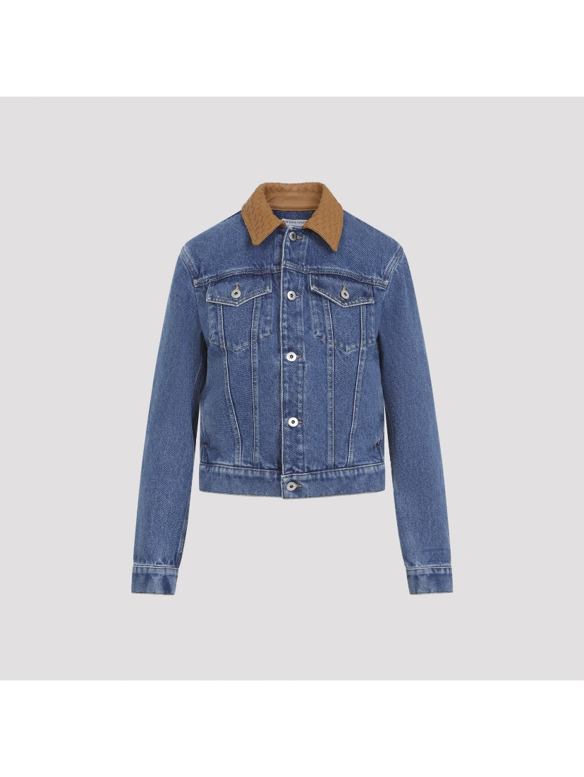 Bottega Veneta Denim Intrecciato Collar Jacket
