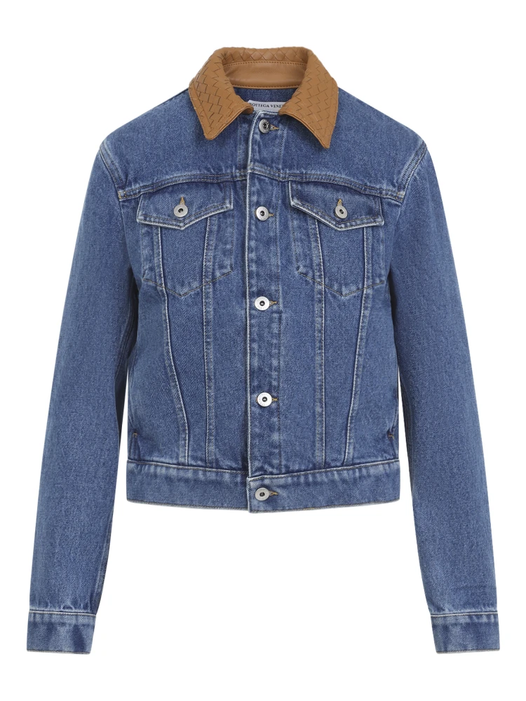 Bottega Veneta Denim Intrecciato Collar Jacket alternative