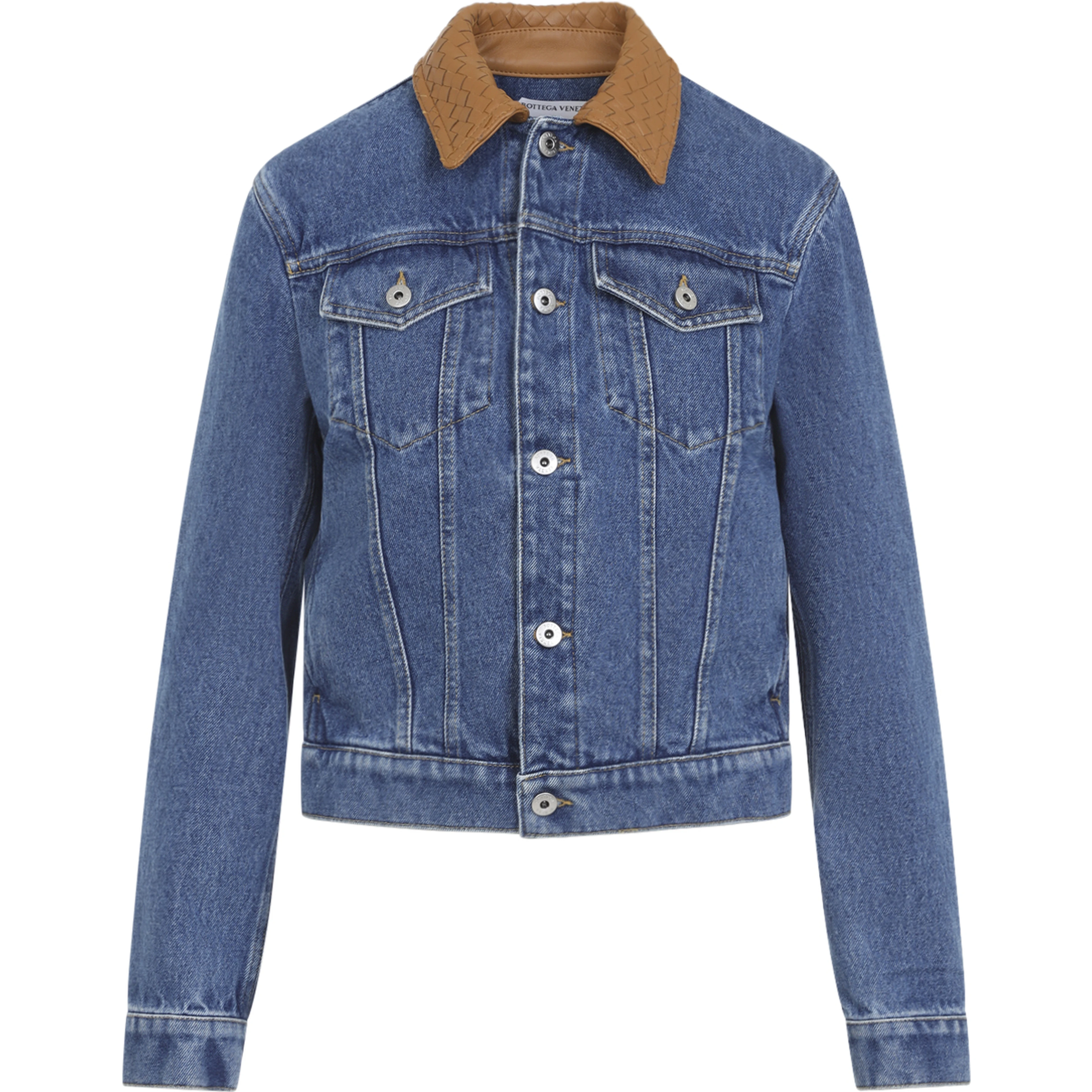 Bottega Veneta Denim Intrecciato Collar Jacket