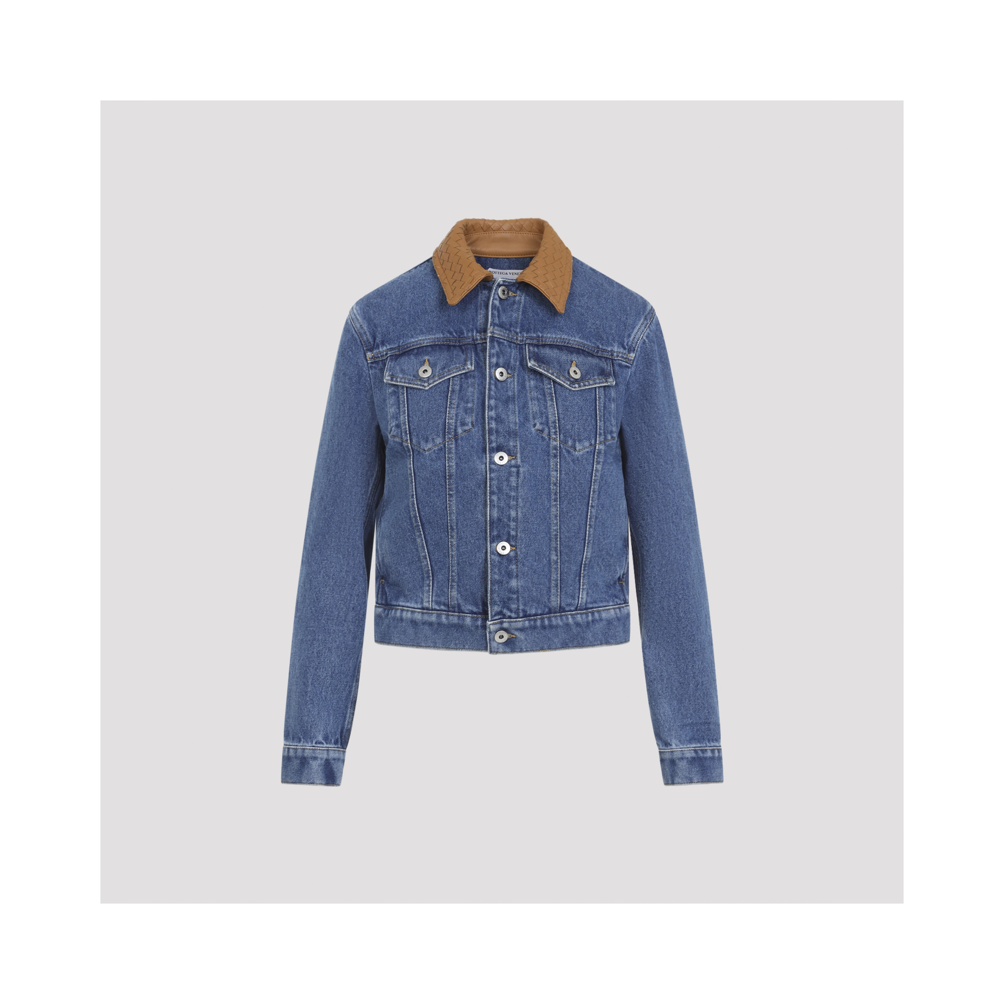 Bottega Veneta Denim Intrecciato Collar Jacket
