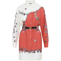 Versace Twill Silk Stolen Jewels Dress