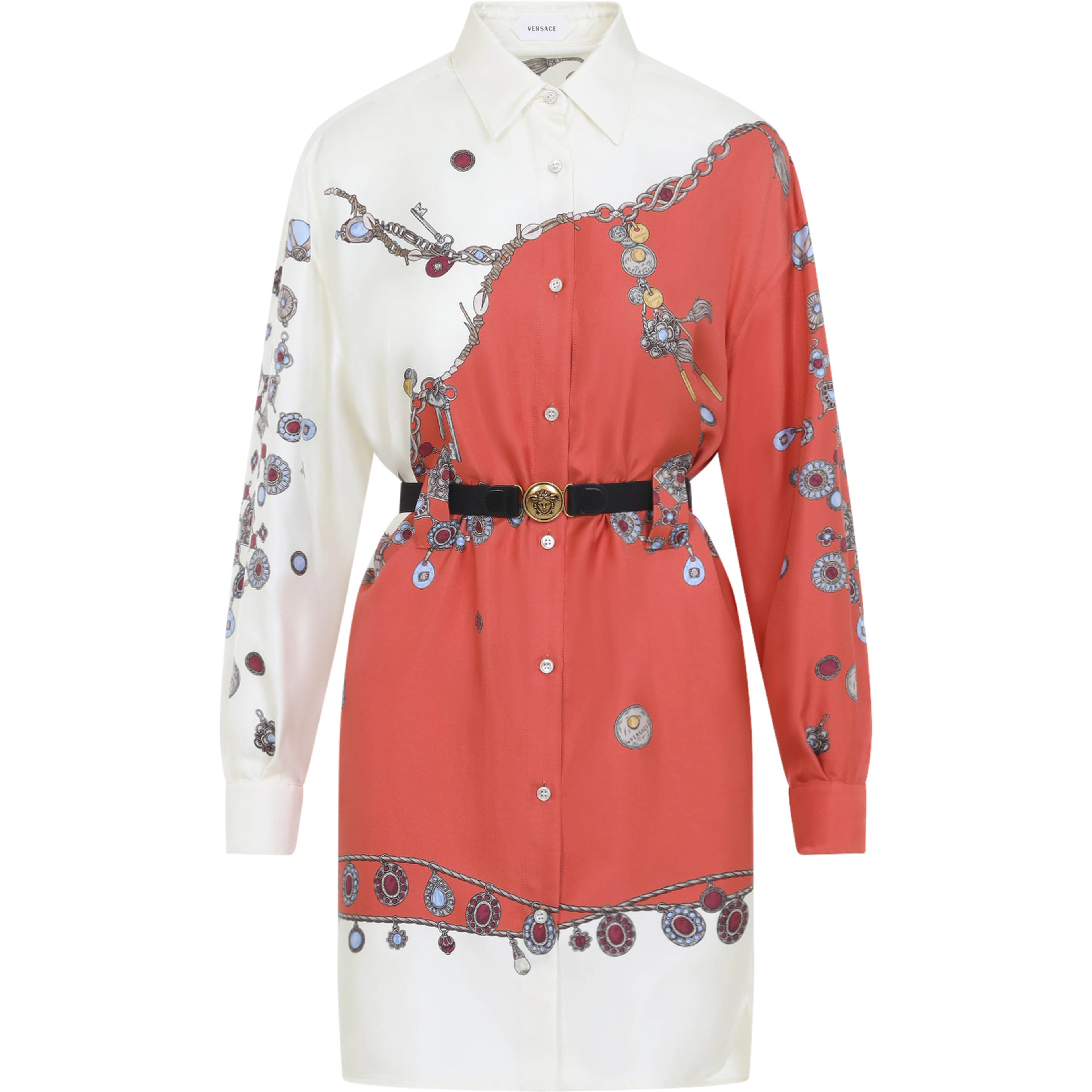Versace Twill Silk Stolen Jewels Dress