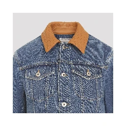 Bottega Veneta Denim Intrecciato Collar Jacket