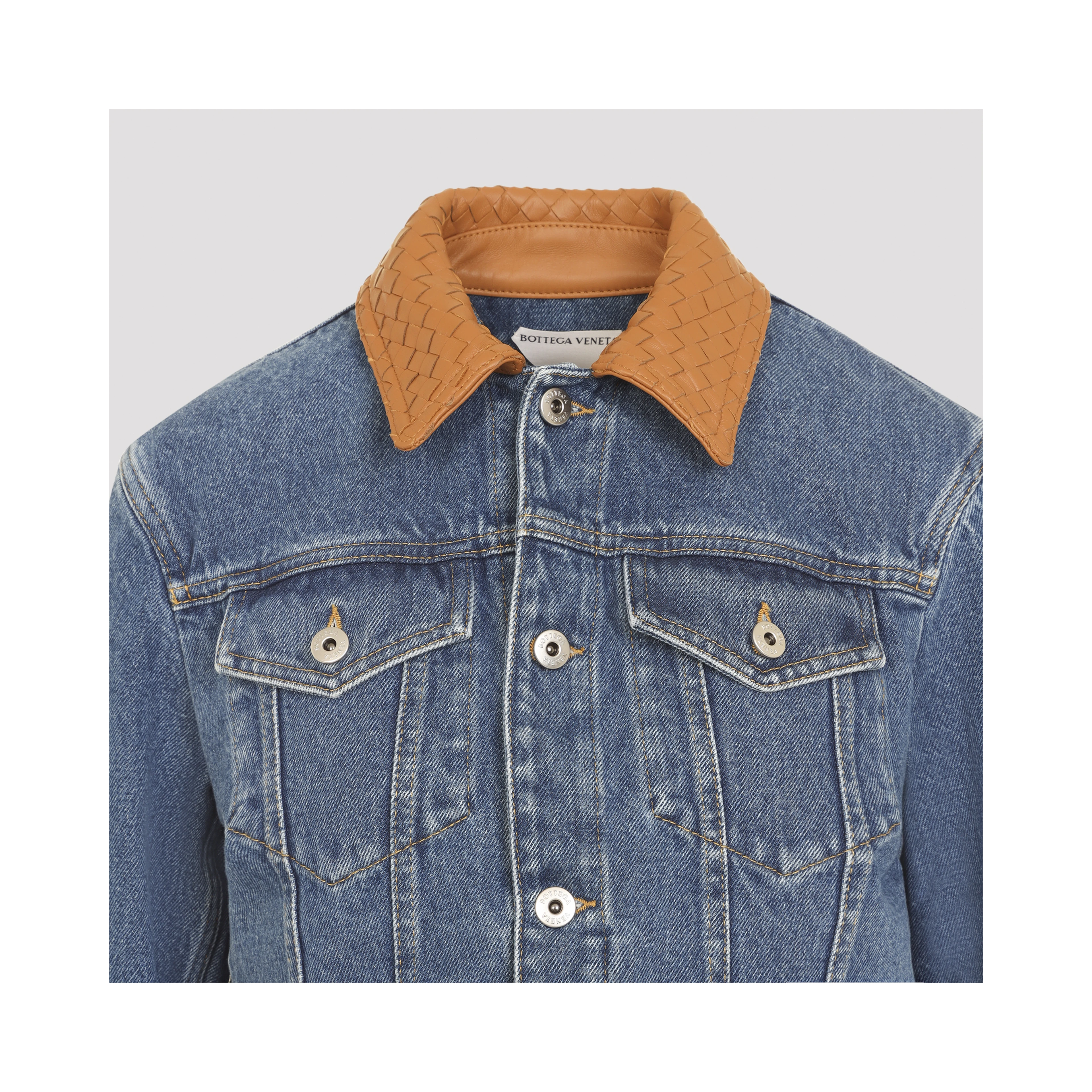 Bottega Veneta Denim Intrecciato Collar Jacket