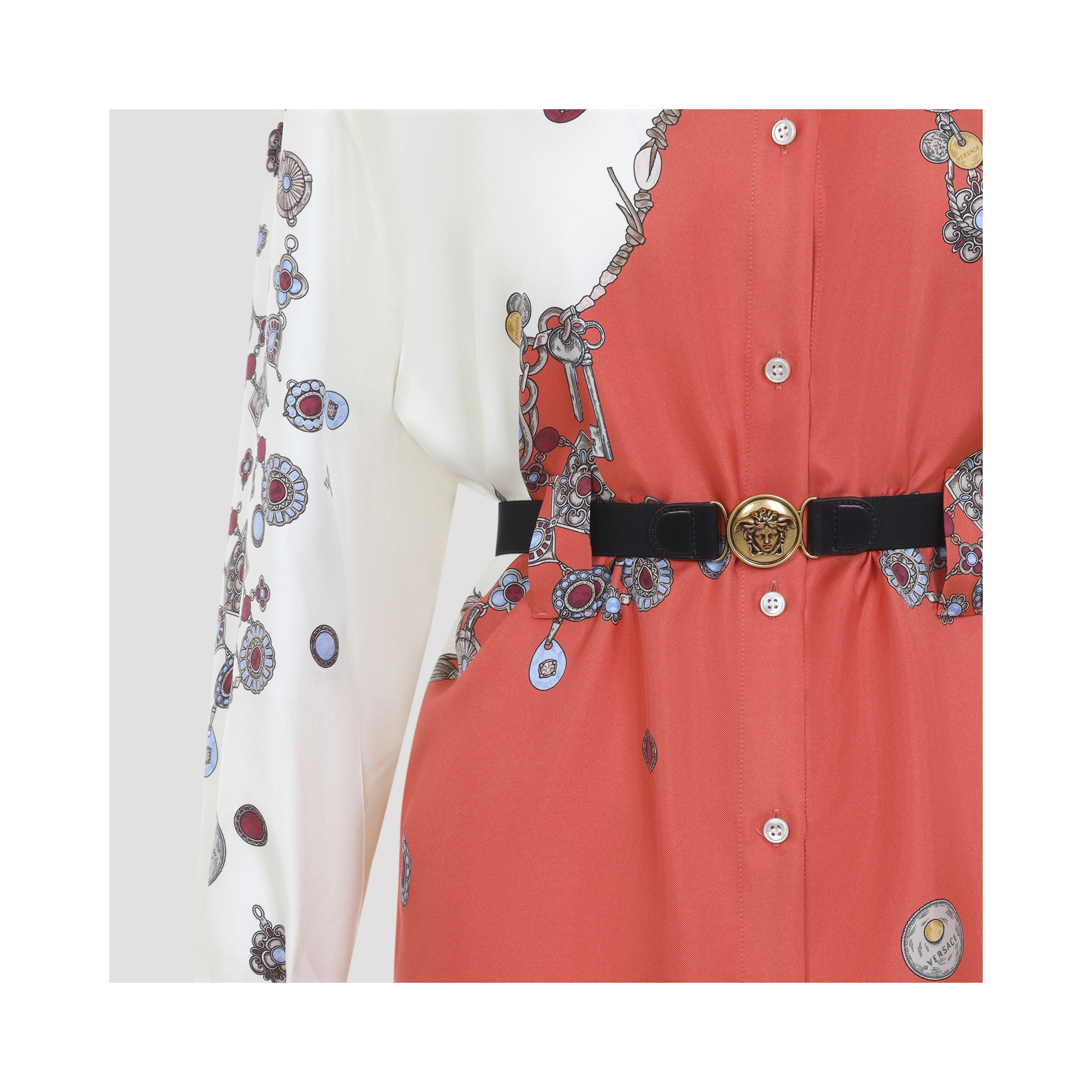 Versace Twill Silk Stolen Jewels Dress
