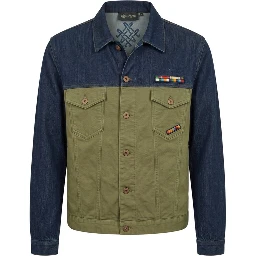 Blue Cotton Mens Jacket