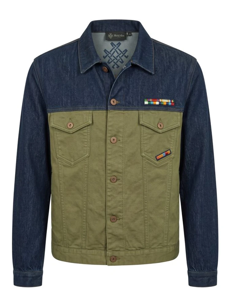 Blue Cotton Mens Jacket