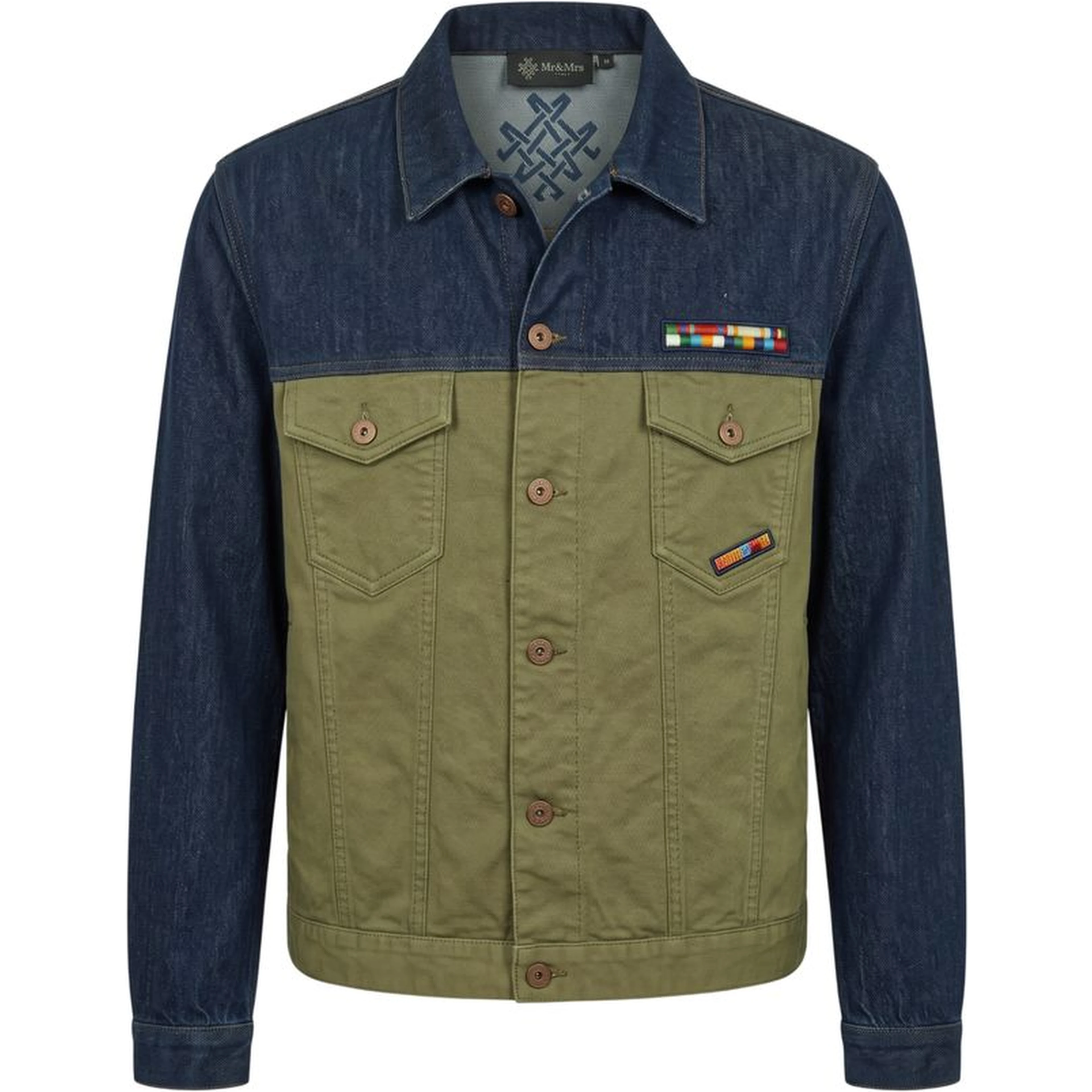 Blue Cotton Mens Jacket
