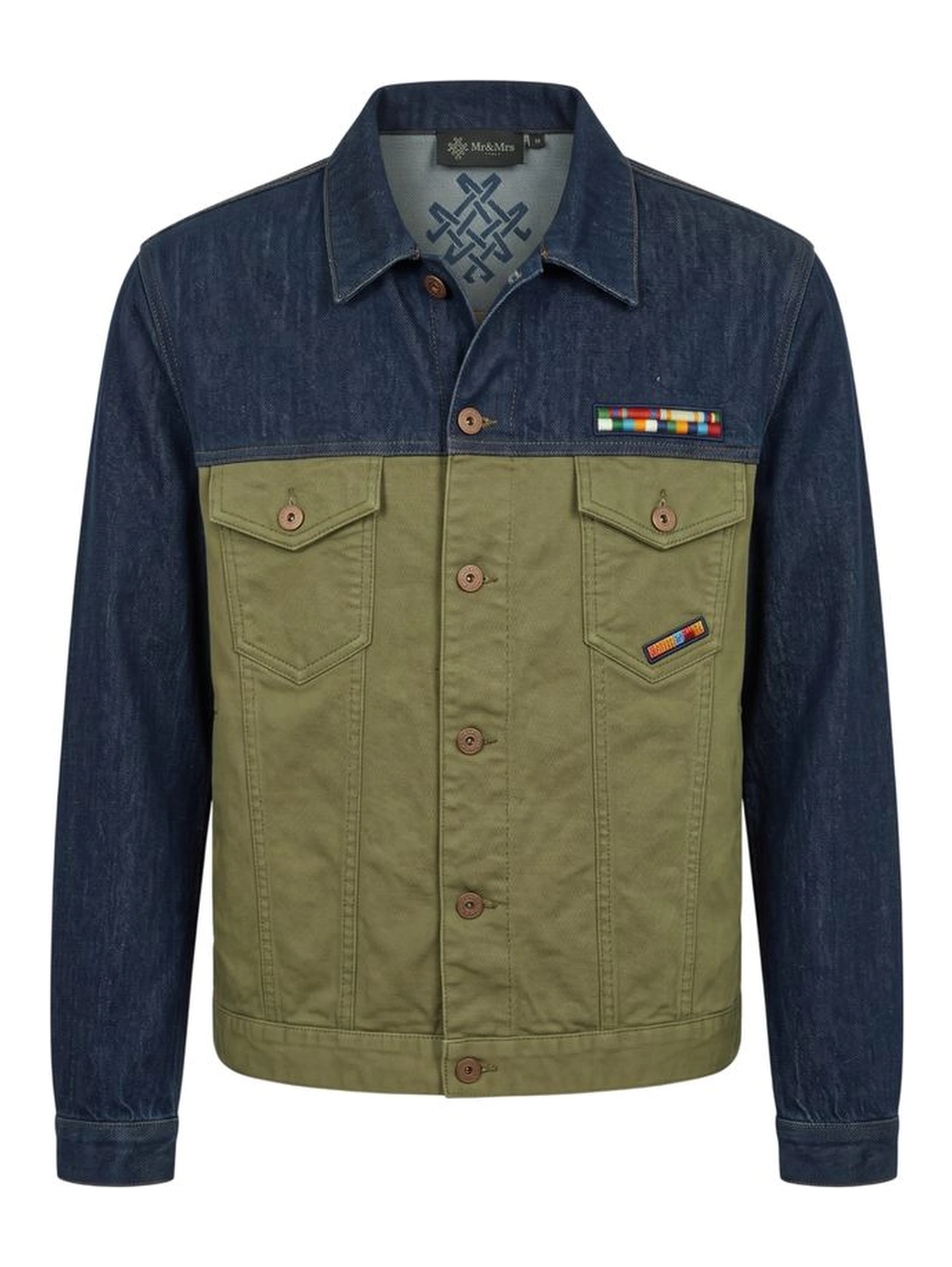 Blue Cotton Mens Jacket