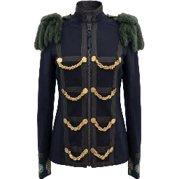 Blue Cotton Women's Jacket