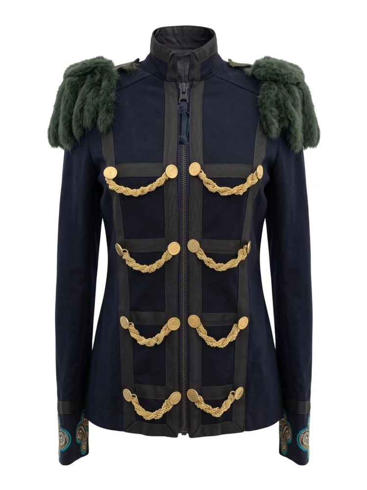 Blue Cotton Women's Jacket