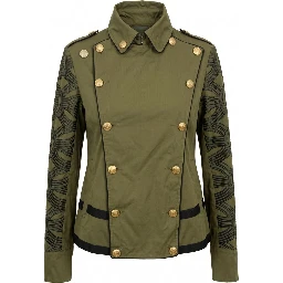 Green Cotton Women's Jacket
