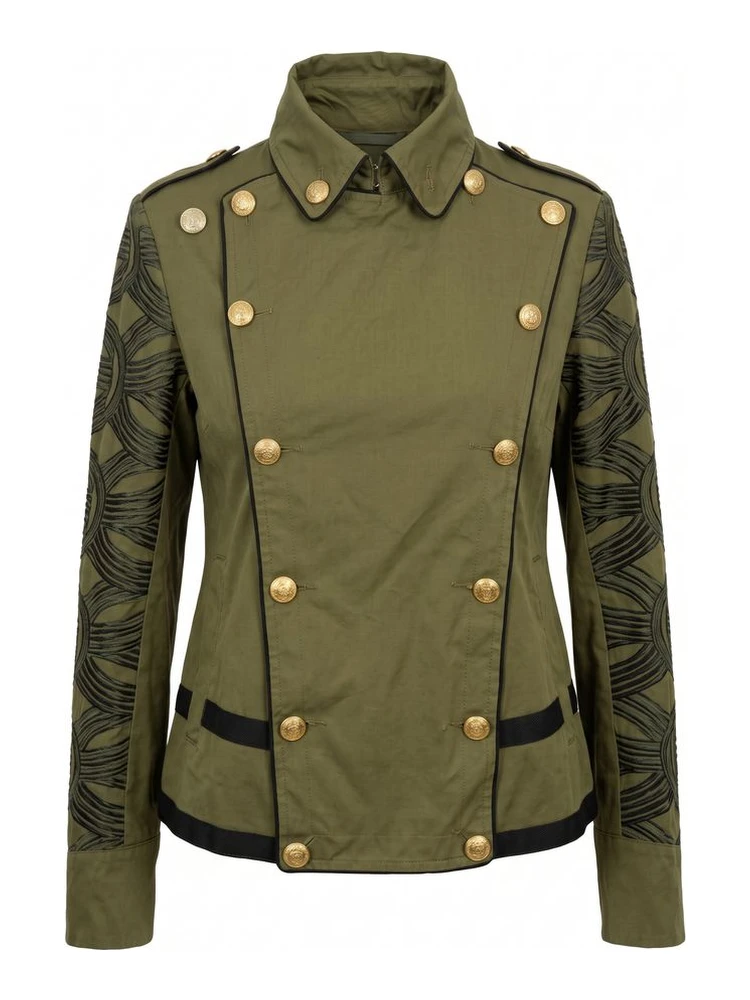 Green Cotton Women's Jacket