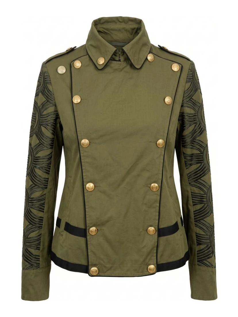 Green Cotton Women's Jacket