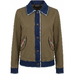 Green Cotton Women's Jacket