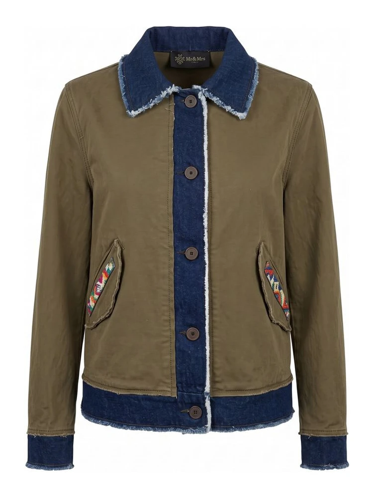 Green Cotton Women's Jacket