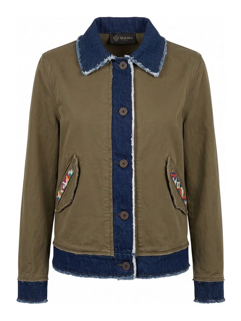Green Cotton Women's Jacket