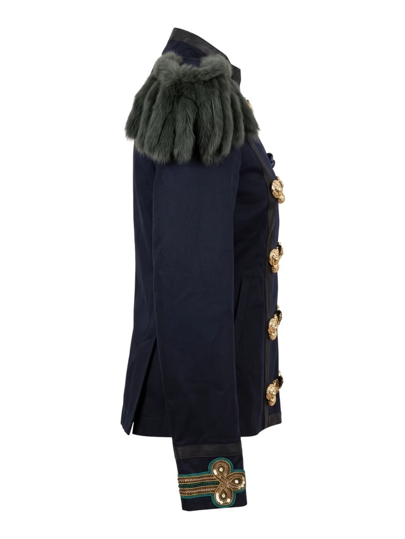 Blue Cotton Women's Jacket