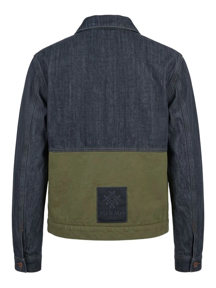 Blue Cotton Mens Jacket
