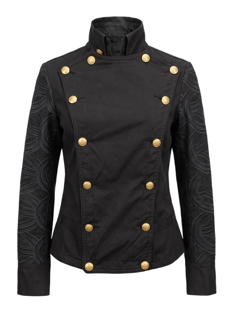 Black Cotton Women Jacket