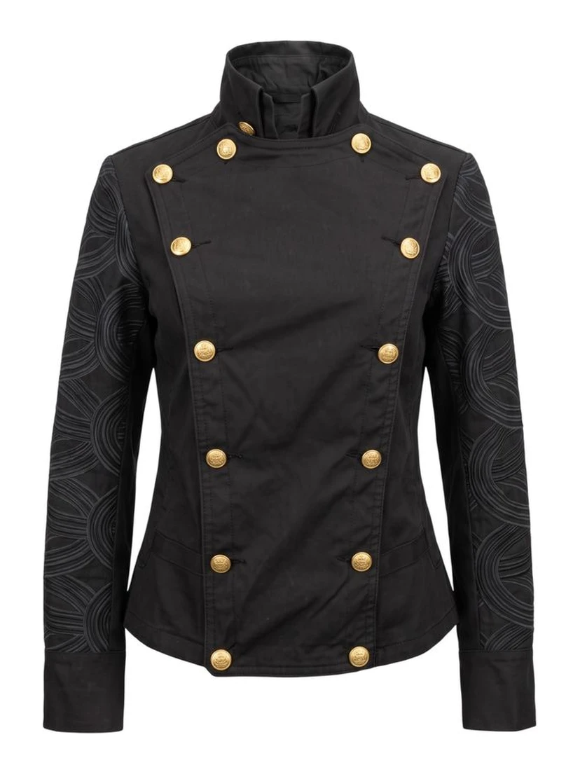 Black Cotton Women Jacket