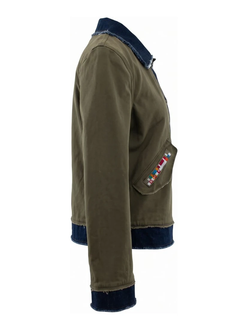 Green Cotton Women's Jacket