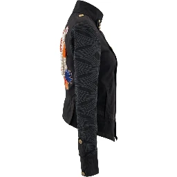 Black Cotton Women Jacket
